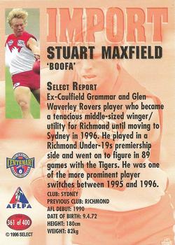 1996 Select AFL #361 Stuart Maxfield Back